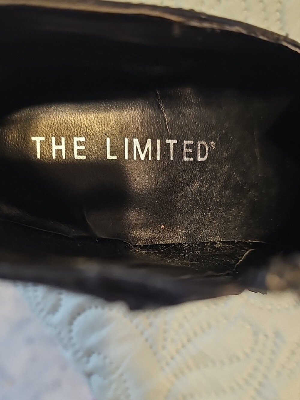 The Limited Women’s Black Ankle Booties with Snake-Print Heel - Picture 4 of 5
